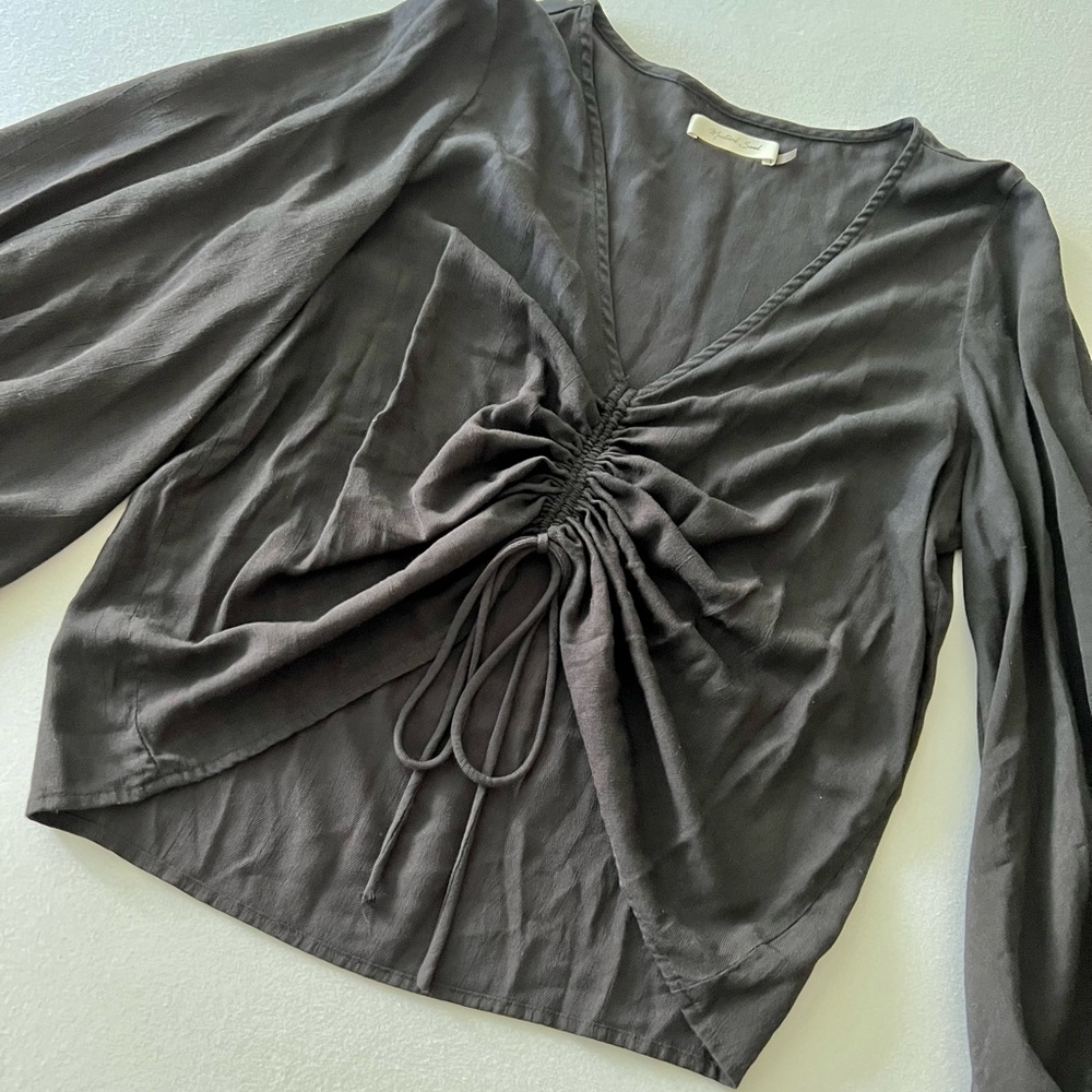 Cropped Big Sleeve Blouse